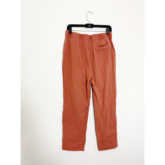 Marine Layer Elle Relaxed Crop Pants Size Medium Rust Orange Preppy Minimalist - Picture 12 of 13